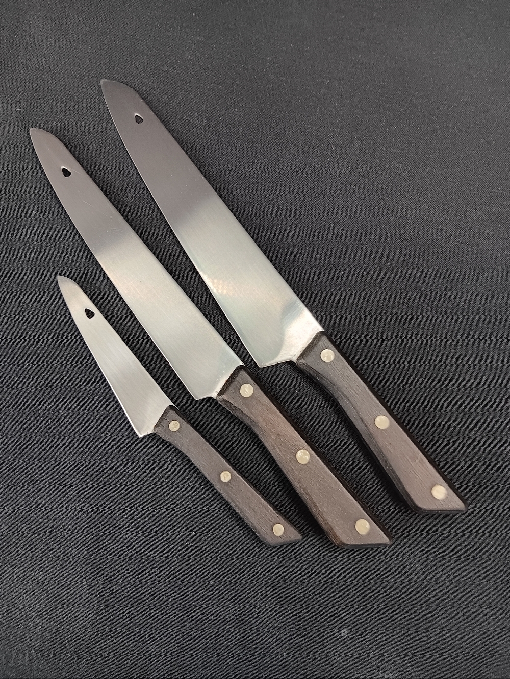 Set Of 3 Miracle Maid Chef's Knives Stainless USA